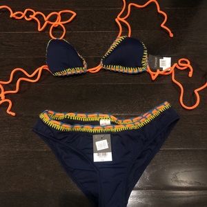 brand new, tag on topshop navy blue bikini